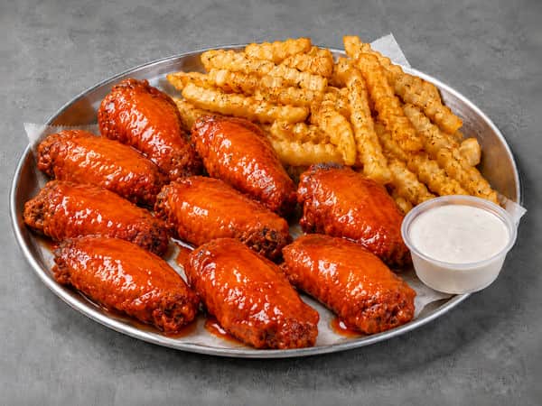 10 Wings + Fries wing platter
