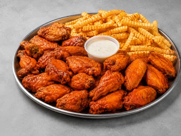 20 Wings + Fries wing platter